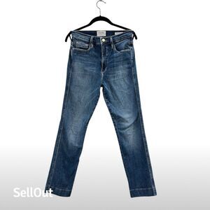 Frame Women's Le Sylvie Straight Jeans Blue Size 28 Medium Wash